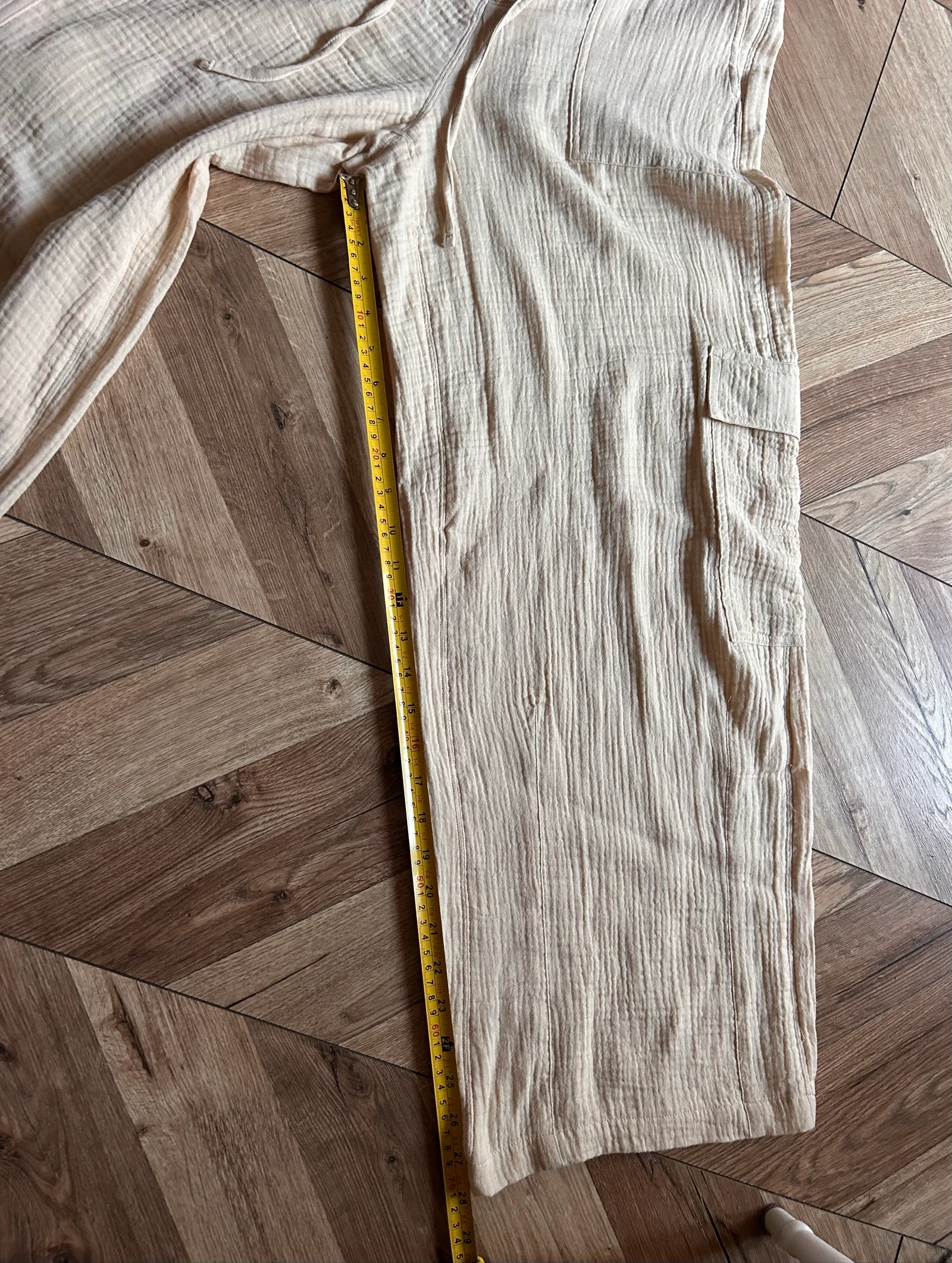 Jennyfer Cotton Gauze Cargo Pants – Size 36 / S (Light Beige) – photo 14
